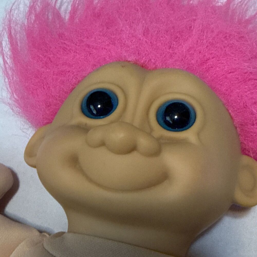 Russ Berrie Troll Doll 12 Inch Hot Pink Hair Large Soft Body No Clothes - Picture 7 of 8